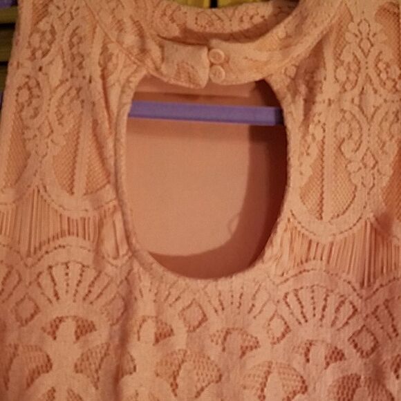 Love Fire Juniors M Lace Shift Dress pastel pink - Picture 2 of 9